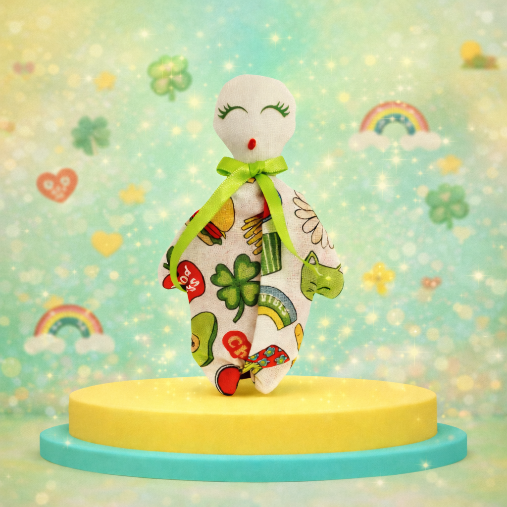 La poupéemoi est sur un socle de présentation avec différentes couleurs qui rappellent l'univers manga la poupéemoi sert a reparer l'enfant blessé qui vit encore en chacun de nous